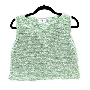 St. John Sport | Vintage Crochet Knit Sleeveless Top Pistachio Green Size Large